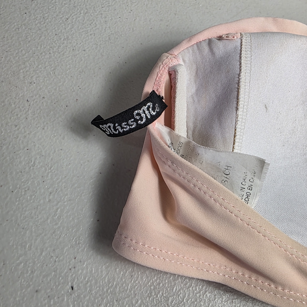 Strapless Miss Me bikini top Bralette Size Sbikini halter top Silver sequins Y2K - Picture 6 of 8